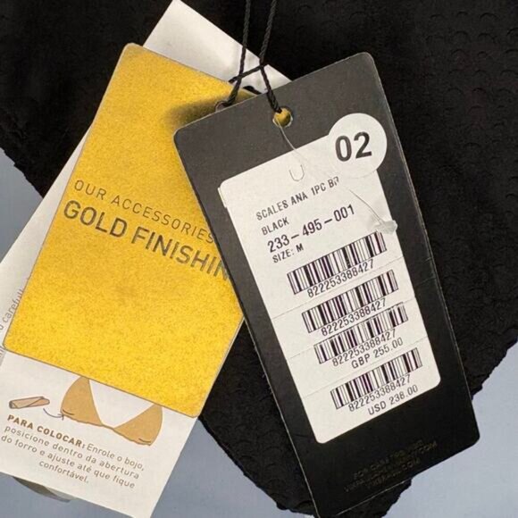 NWT VIX Paula Hermanny Black Scales Ana 1 Shoulder Full 1 Piece Swimsuit Sz M - Picture 4 of 9